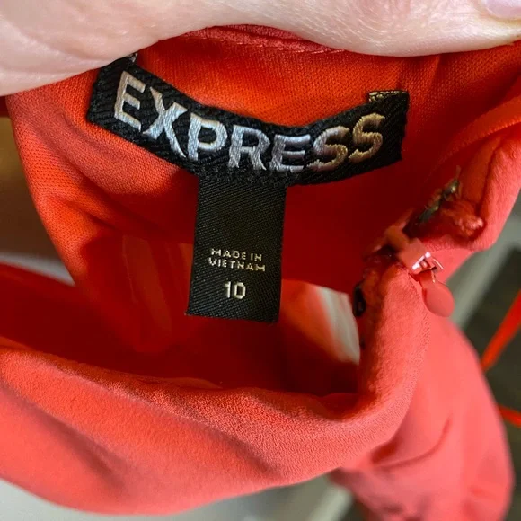 EXPRESS bright orange strappy mini dress - Picture 3 of 4